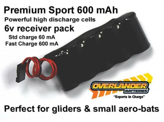 Overlander Nimh Battery Pack 2/3 AA 600mah 6v Receiver Flat Premium Sport 1 Overlander Nimh Battery Pack 2/3 AA 600mah 6v Receiver Flat Premium Sport