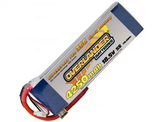 4250mAh 5S 18.5v 35C LiPo Battery - Overlander Supersport 1 4250mAh 5S 18.5v 35C LiPo Battery - Overlander Supersport