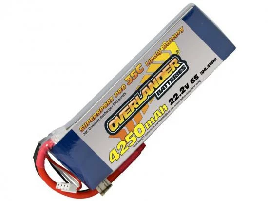 4250mAh 6S 22.2v 35C LiPo Battery - Overlander Supersport 1 4250mAh 6S 22.2v 35C LiPo Battery - Overlander Supersport