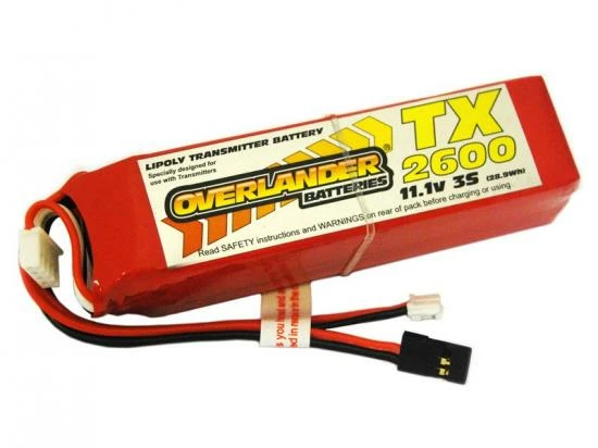 2600mAh 3S 11.1v LiPo Battery For Transmitters - Overlander LiPo TX 1 2600mAh 3S 11.1v LiPo Battery For Transmitters - Overlander LiPo TX