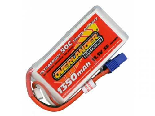 Overlander Ultrasport 1350mAh 50C 3S 11.1 LiPo Battery With EC3 Connector - Fits Blade 300 X 1 Overlander Ultrasport 1350mAh 50C 3S 11.1 LiPo Battery With EC3 Connector - Fits Blade 300 X