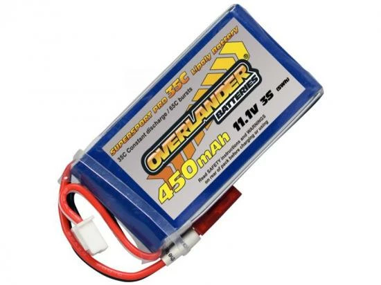 Overlander Supersport LiPo - 450mAh - 3S 11.1v - 35C (Fits Blade 180 CFX) 1 Overlander Supersport LiPo - 450mAh - 3S 11.1v - 35C (Fits Blade 180 CFX)