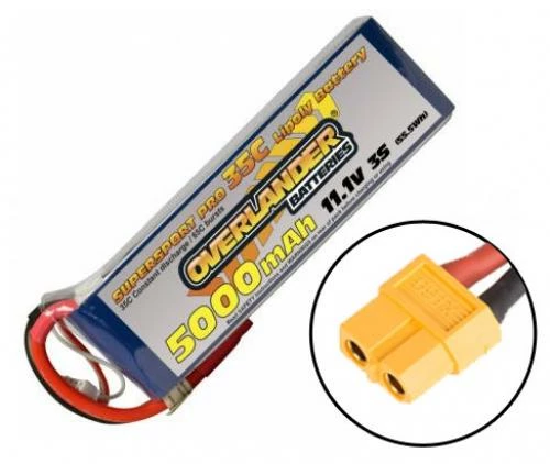 Overlander 5000mAh 3S 11.1v 35C LiPo Battery - Overlander Supersport - XT90 Connector 1 Overlander 5000mAh 3S 11.1v 35C LiPo Battery - Overlander Supersport - XT90 Connector