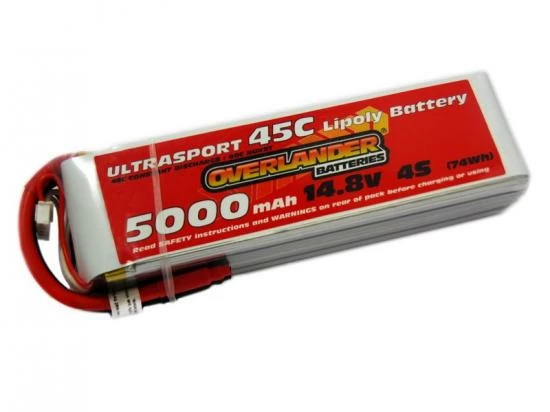 5000mAh 4S 14.8v 45C LiPo Battery - Overlander Ultrasport 1 5000mAh 4S 14.8v 45C LiPo Battery - Overlander Ultrasport