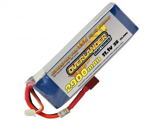 2900mAh 3S 11.1v 35C LiPo Battery - Deans Connector - Overlander Supersport 1 2900mAh 3S 11.1v 35C LiPo Battery - Deans Connector - Overlander Supersport