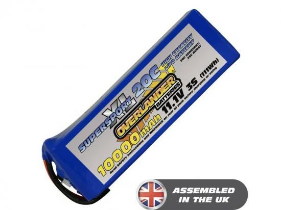 Overlander Supersport XL 10000mAh 3S 11.1v 20C LiPo Battery 1 Overlander Supersport XL 10000mAh 3S 11.1v 20C LiPo Battery