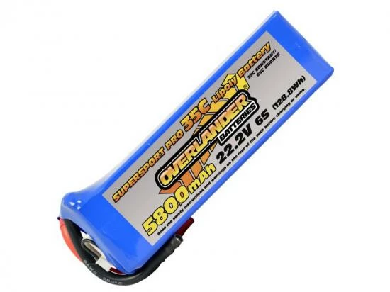 5800mAh 6S 22.2v 35C LiPo Battery - Overlander Supersport Pro 1 5800mAh 6S 22.2v 35C LiPo Battery - Overlander Supersport Pro