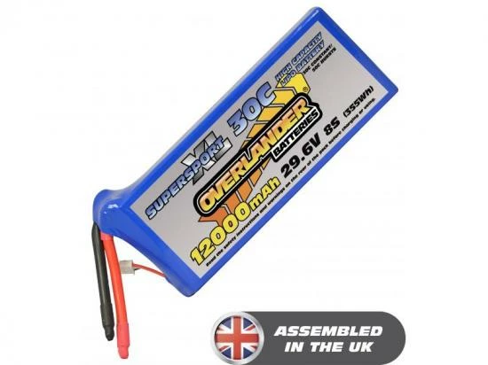 12000mAh 8S 29.6v 30C LiPo Battery - Overlander SupersportXL 1 12000mAh 8S 29.6v 30C LiPo Battery - Overlander SupersportXL