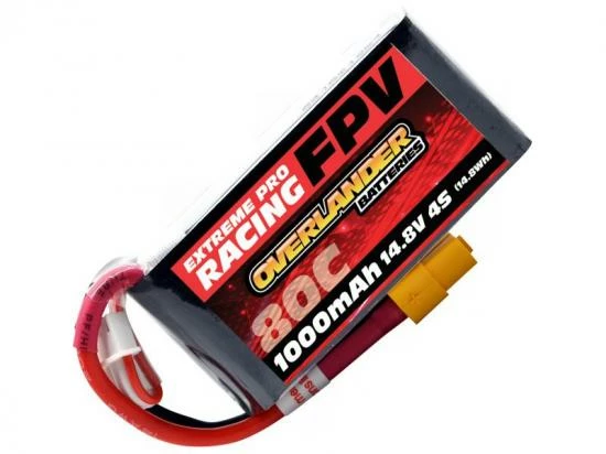 Overlander 1000mAh 4S 14.8v 80C FPV LiPo Battery With XT60 Connector 1 Overlander 1000mAh 4S 14.8v 80C FPV LiPo Battery With XT60 Connector