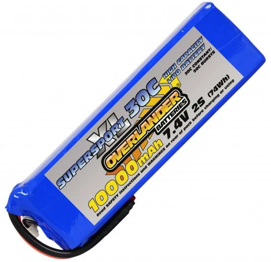 Overlander 10000mAh 7.4V 2S 30C SupersportXL LiPo Battery 2 Overlander 10000mAh 7.4V 2S 30C SupersportXL LiPo Battery - Image 2