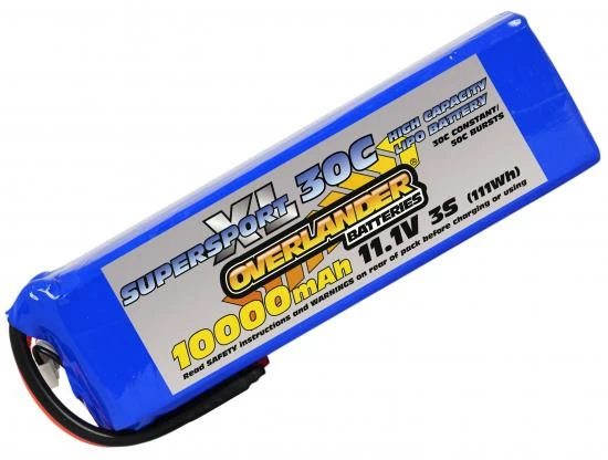 Overlander 10000mAh 11.1V 3S 30C SupersportXL LiPo Battery 1 Overlander 10000mAh 11.1V 3S 30C SupersportXL LiPo Battery