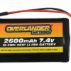 Overlander 2600mAh 2S 7.4v Li-Ion Transmitter Battery - Spektrum Connector - Fits Spektrum DX9