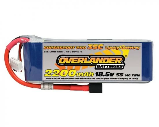 Overlander 2200mAh 18.5V 5S 35C Supersport Pro LiPo Battery 1 Overlander 2200mAh 18.5V 5S 35C Supersport Pro LiPo Battery